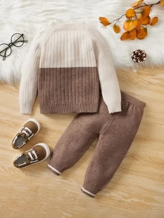 Conjunto para niño color beige y cafe