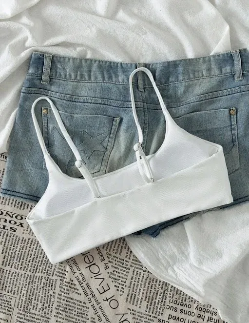 Top de vestido de baño para dama color blanco