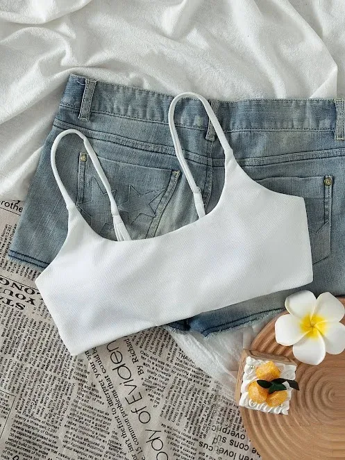Top de vestido de baño para dama color blanco