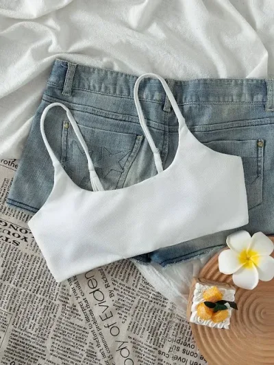 Top de vestido de baño para dama color blanco