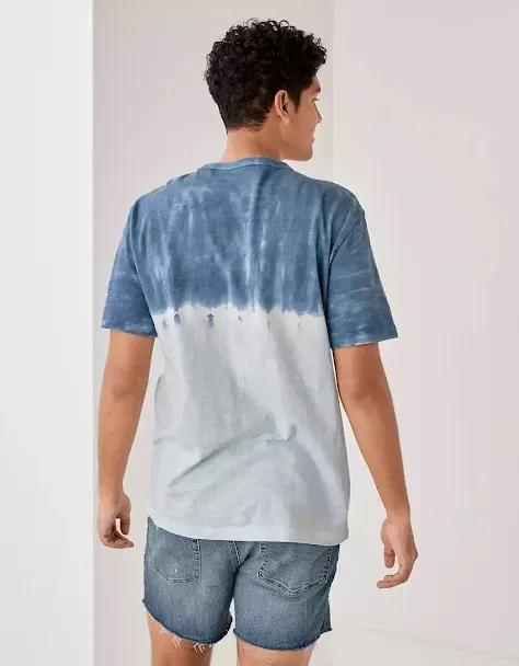 Camiseta American Eagle para caballero coloe azul, celeste y blanco