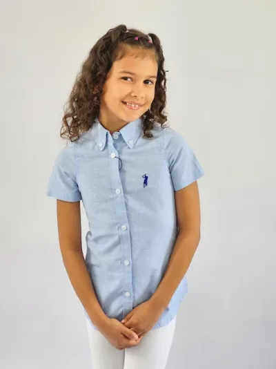 Camisa Cambrige Polo para niña color morado