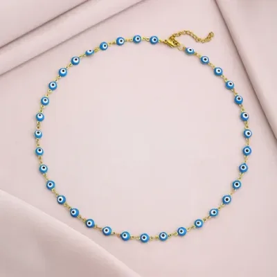 Cadena ojos turcos tono azul