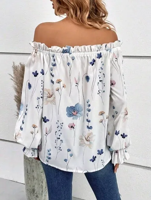Blusa para dama color blanco con diseño floral