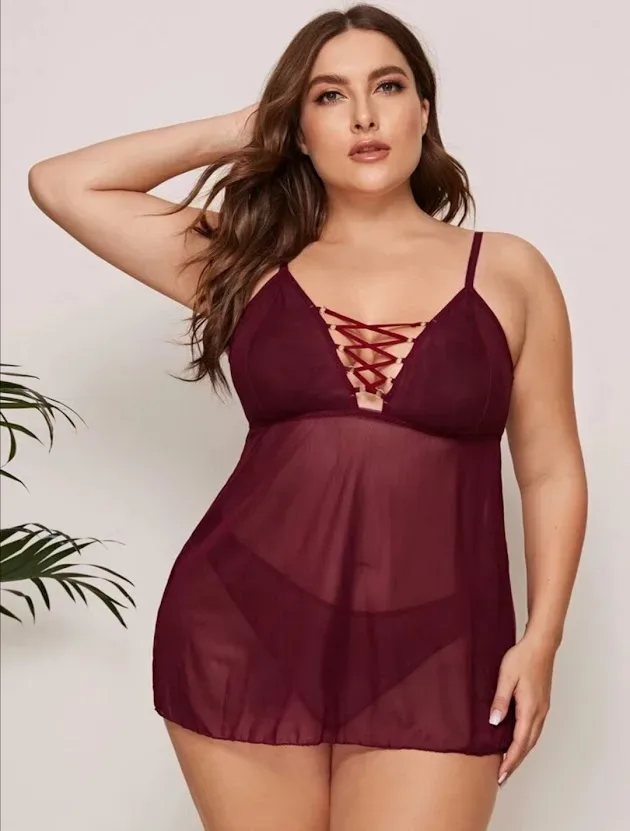 Lencería para dama color vino