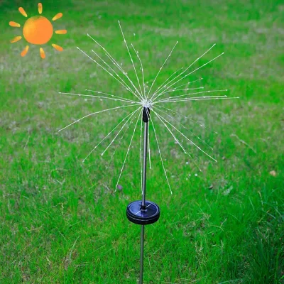 Luz solar de fuegos artificiales para césped, resistente al agua 2 unidades