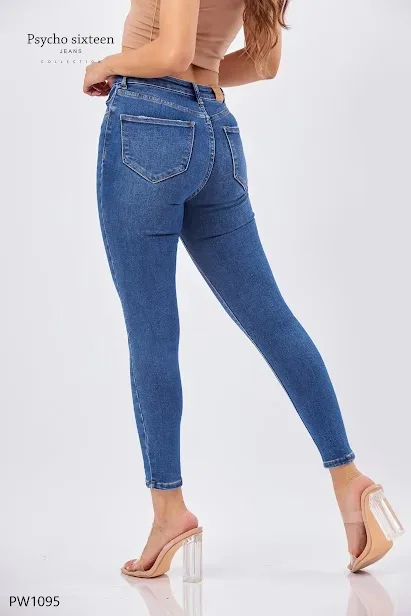 Jeans para dama Psycho Sixteen PW1095 color azul