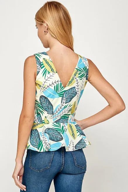 Blusa para dama con estampado de hojas