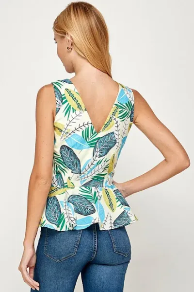 Blusa para dama con estampado de hojas