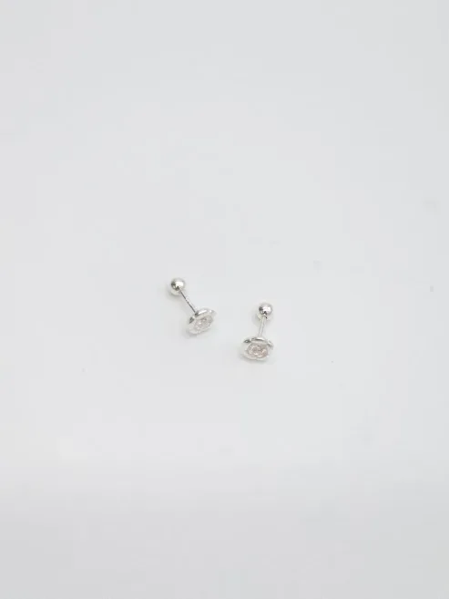 Aretes plata 925 para dama color plata diseño de rosa