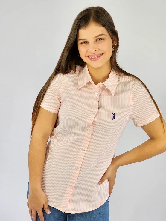 Camisa Cambrige Polo para muchacha diseño a rayas