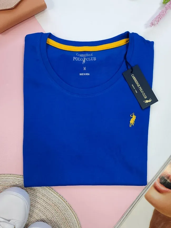 Camiseta Polo cambrige para dama color azul