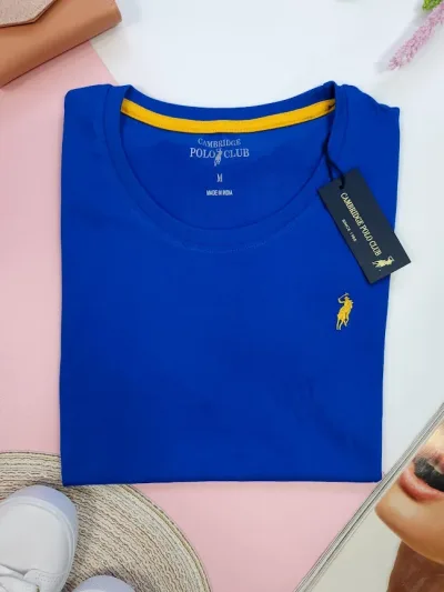 Camiseta Polo cambrige para dama color azul
