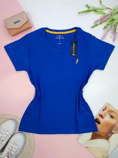 Camiseta Polo cambrige para dama color azul