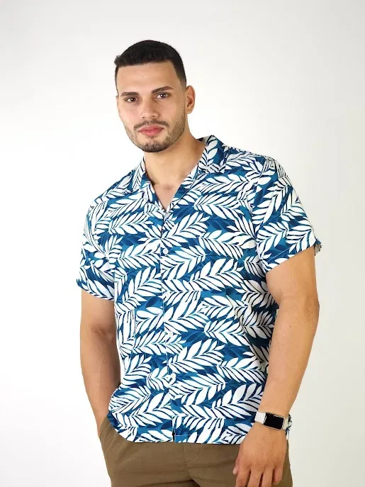 Camisa para caballero diseño floral multicolor