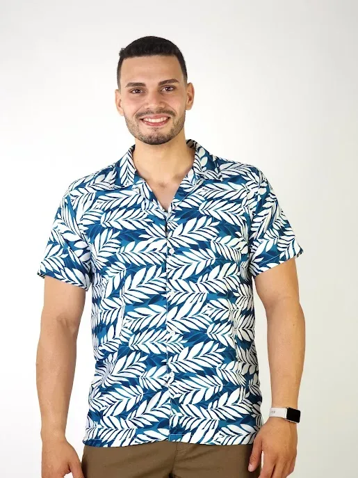 Camisa para caballero diseño floral multicolor