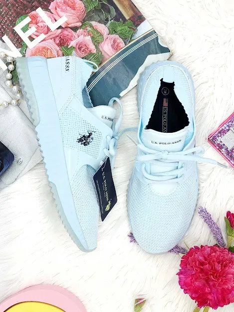 Tenis US POLO ASSN para dama color celeste