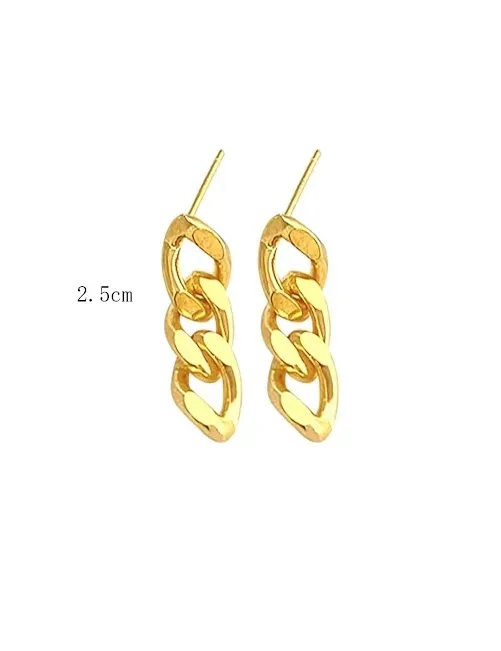 Aretes de acero inoxidable para dama diseño de cadena