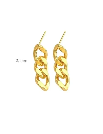 Aretes de acero inoxidable para dama diseño de cadena