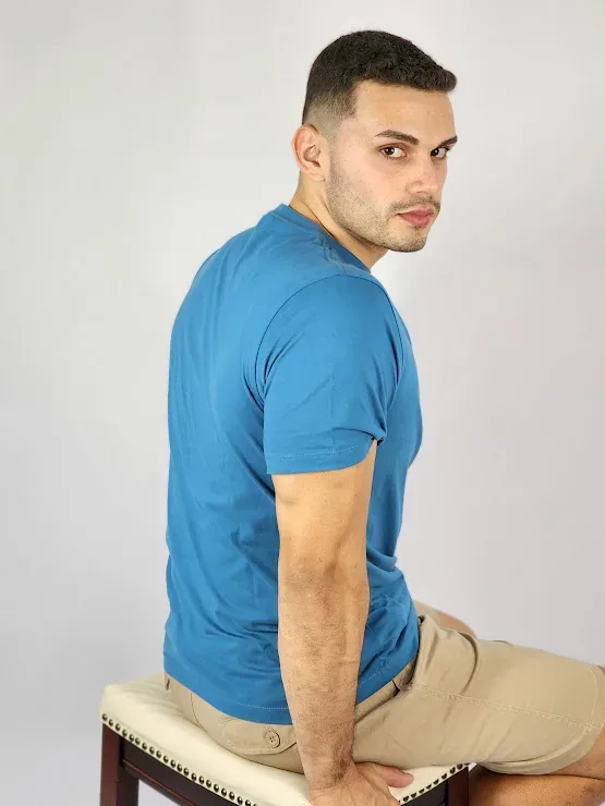Camiseta American Eagle para caballero color turquesa