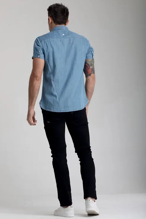 Camisa Hummer para caballero color mezclilla