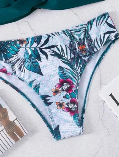 Vestido de baño para dama con diseño tropical