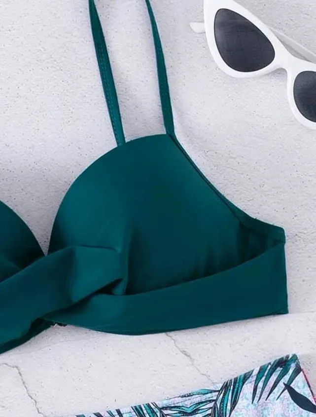 Vestido de baño para dama con diseño tropical
