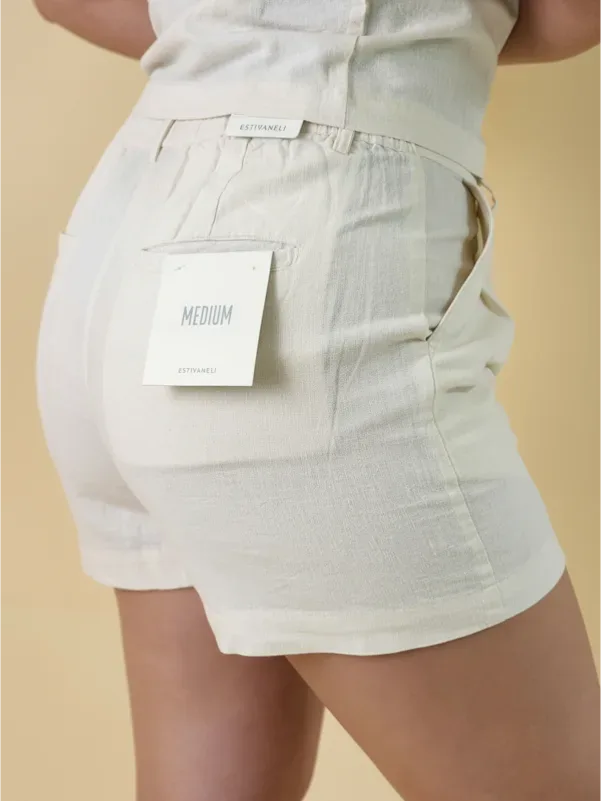 Short Estivaneli para dama BUW-24L-19894 COLOR BEIGE