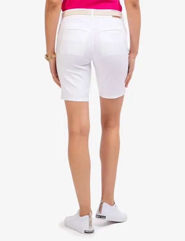 Short U.S Polo para dama blanco con faja