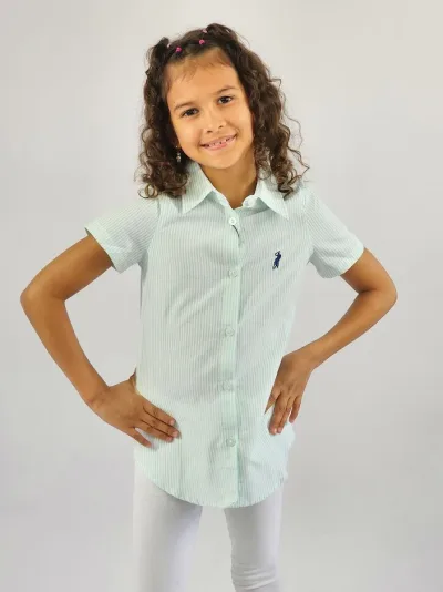 Camisa Cambrige Polo para niña diseño a rayas