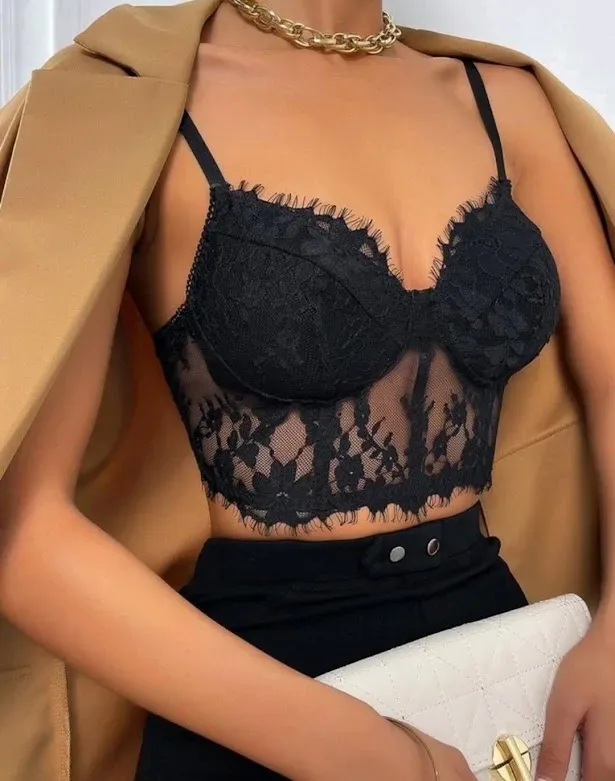 Top de tirantes para dama color negro