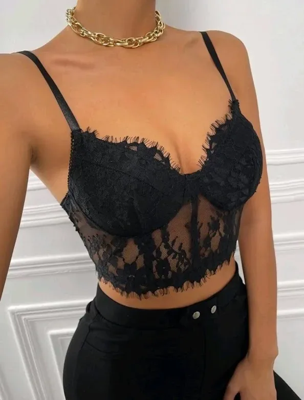 Top de tirantes para dama color negro