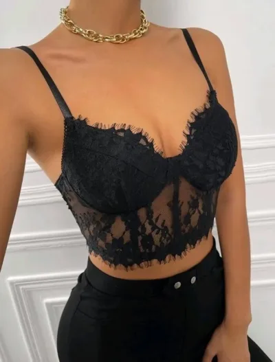 Top de tirantes para dama color negro
