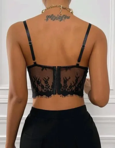 Top de tirantes para dama color negro