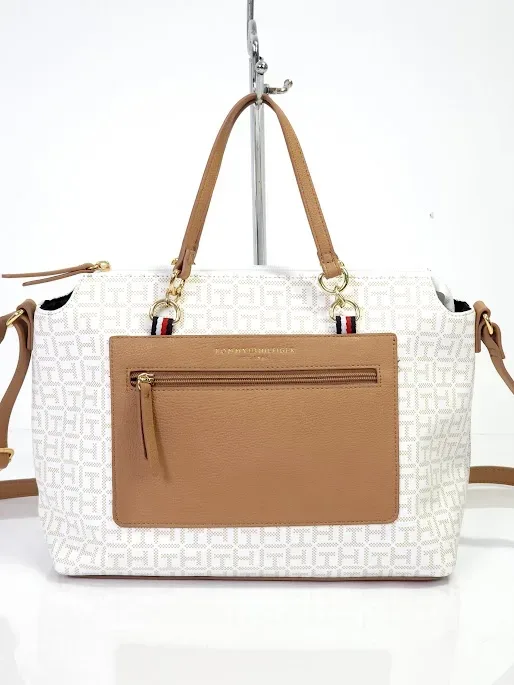 Bolso Tommy Hilfiger para dama color beige y blanco