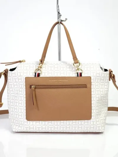 Bolso Tommy Hilfiger para dama color beige y blanco