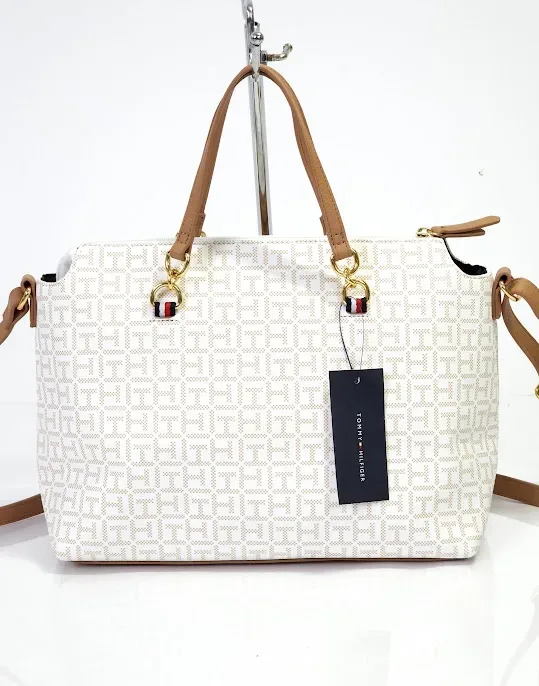 Bolso Tommy Hilfiger para dama color beige y blanco