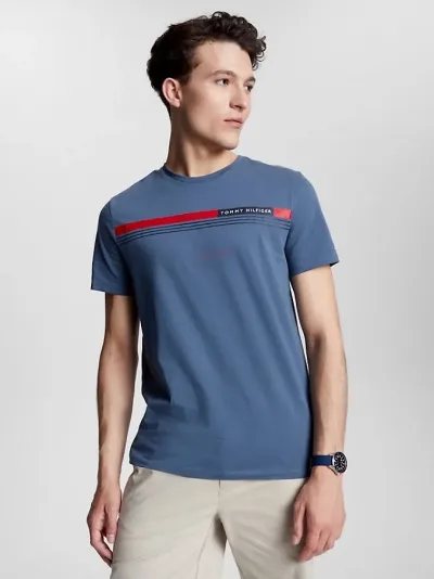 Camiseta Tommy Hilfiger para caballero color gris azulado