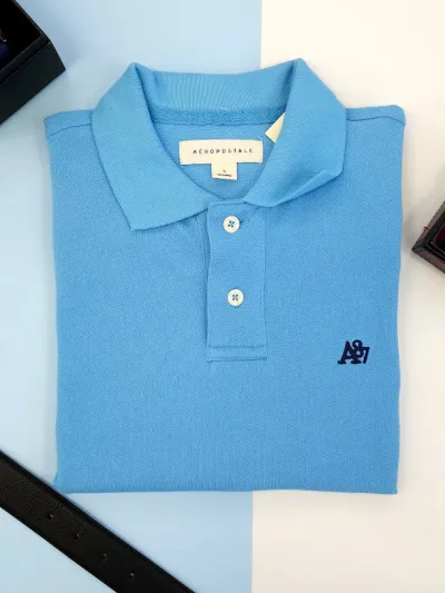 Camiseta Aeropostale para caballero color celeste
