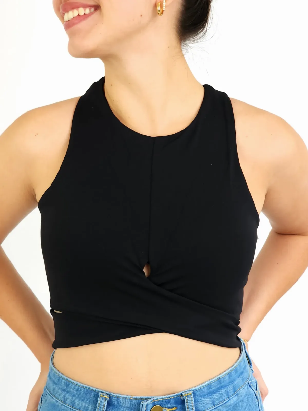 Crop top para dama color negro