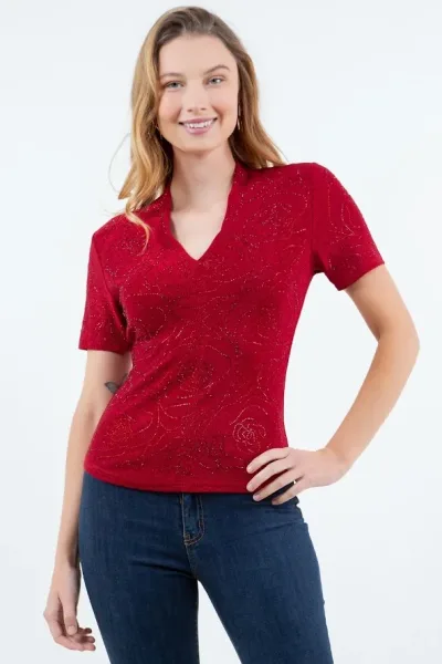 Blusa color rojo para Dama