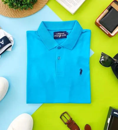 Camiseta Cambridge Polo Club para caballero color turquesa