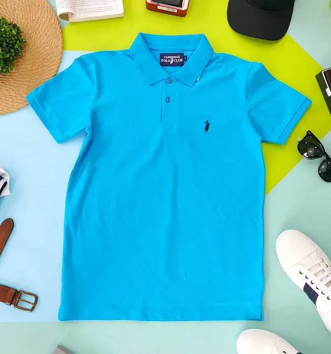 Camiseta Cambridge Polo Club para caballero color turquesa