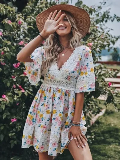 Vestido para dama con estampado floral