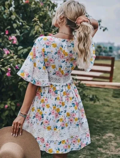 Vestido para dama con estampado floral
