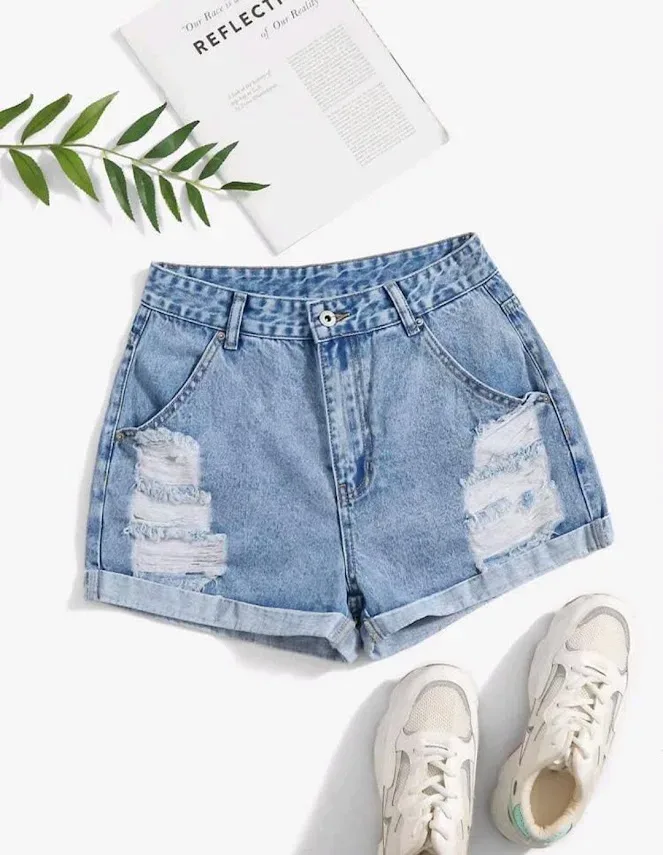 Short para dama color azul