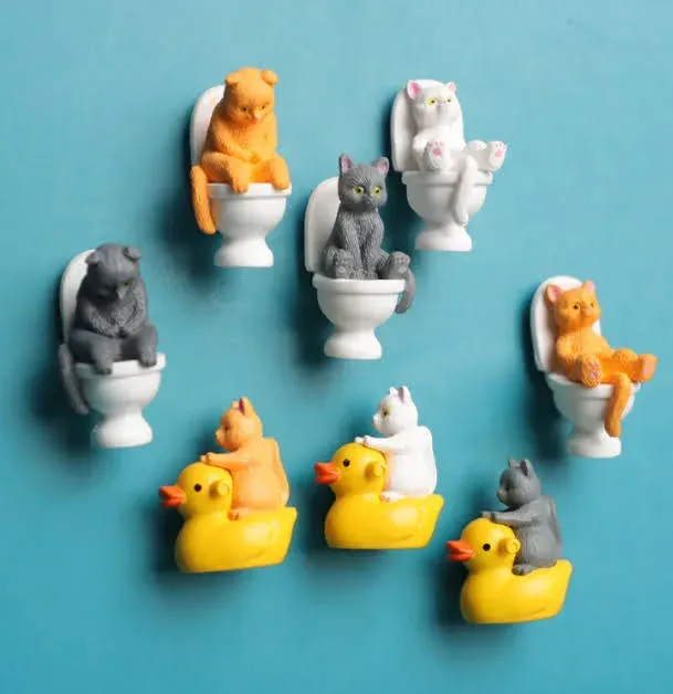 Una decoración magnética con diseño de gato