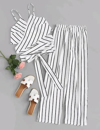 Conjunto para dama diseño a rayas