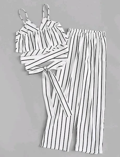 Conjunto para dama diseño a rayas