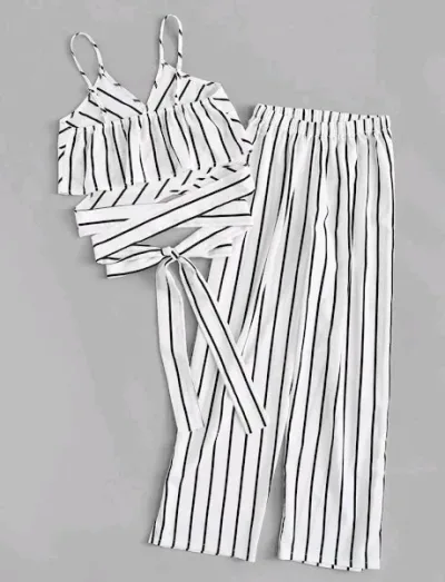 Conjunto para dama diseño a rayas